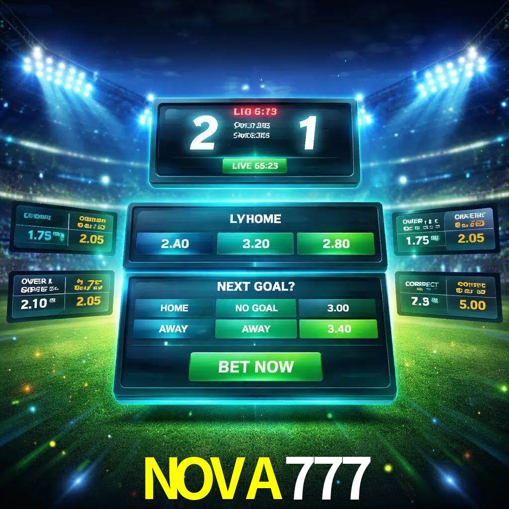 Vista de apuestas en vivo NOVA777 durante un partido en curso